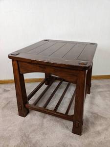 lot 36 image: Mission Style Wooden Two-Tier End Table