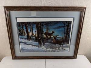 lot 52 image: Vintage Deer Framed Art by Terry Redlin
