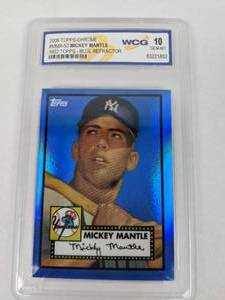 lot 17 image: Pair of Mickey Mantle MLB Baseball Cards 1952 Topps, 1953 Topps WCG 10