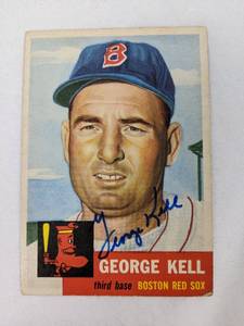 lot 2 image: Autographed 1953 Topps Baseball Card MLB 138 George Kell Boston Red Sox Signed