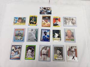 lot 39 image: Collection of 16 Various MLB Baseball Cards Mickey Mantle, Babe Ruth, Nolan Ryan, Cal Ripken Jr. and More