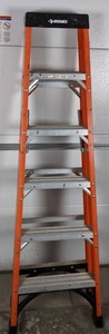lot 28 image: Husky 6 Ft. Folding Aluminum Ladder