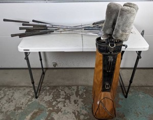 lot 25 image: Multiple Golf Clubs, Club Covers, Golf Balls and Golf Bag