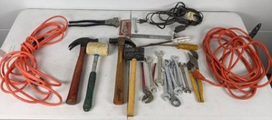 lot 24 image: Tool Lot Extension Cords, Hand Tools Hammers, Wrenches, Pliers and More