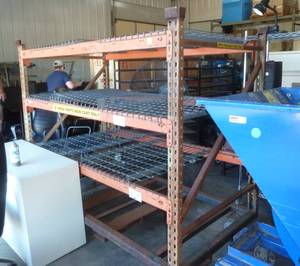 4 shelf warehouse cart on wheels
