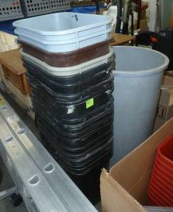 Stack of 20 garbage cans