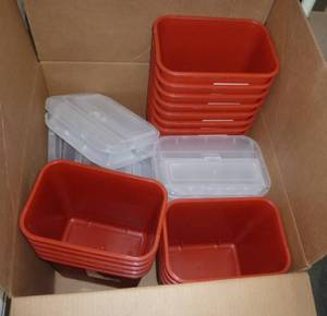 TWO Cases of sharps  needle disposal boxes