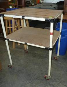 Small metal leg warehouse cart