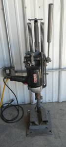 12 inch 38hp Craftsman electric drill mounted on a adjustable height unit
