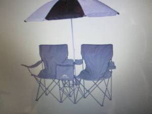 Folding Chair Set with Table and Um...