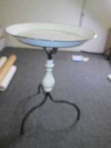 lot 59 image: metal table 23.5 inch high x 17 inc...