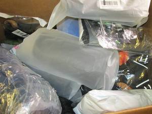 lot 81 image: box of dog clothes, jackets, harnes...