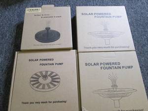 lot 204 image: 4 solar powered fountain pumps ...