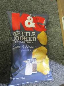 lot 244 image: 86oz bags of K&G kettle cooked sal...