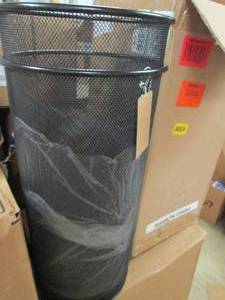 lot 386 image: 2 metal mesh garbage cans ...