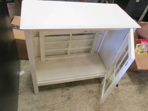 lot 400 image: white cabinet needs door attached a...