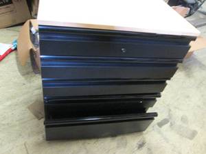 lot 401 image: black 5 drawer metal cabiinet needs...