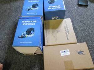 lot 438 image: 4 trampoline sprinklers and a solar...