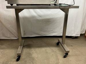 MSRP $2500 Wilson Surgical Stainless Steel Height Adjustable Over Patient Operating Room Instrument Table - Good Condition&nbsp Needs Hand Crank - Replacement Sold Online