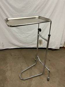 HEIGHT ADJUSTABLE MOBILE MAYO INSTRUMENT STAND - EXCELLENT CONDITION