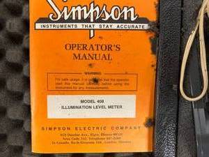 Simpson Model 408-2 Illumination Level Meter, with Case and Manual - Good Working Condition