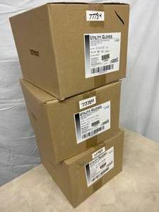 MSRP $100 EACH BOX 3 NEW IN BOXES Ansell&nbspGloves Utility NitrileLatex Diamond Embossed Sure Grip Surface &amp Soft Cotton Flock Lining 13 inch - 2 Large Size &amp 1 Small Size Blue REUSABLE &amp DISPOSABLE 48 PER CASE