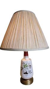 Beautiful Vintage 26.5 Hand-Painted Floral Porcelain Lamp-Works Great