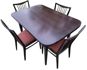 Gorgeous Danish Mid-Century-Modern Dining Table with 4 Matching Chairs Goes up to 92 Valued $3000