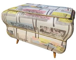 Extremely Rare Mid-Century-Modern AtomicGoogie Style ChestOttoman Valued $250 25 x 18 x 18