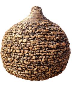 Rare Large Vintage  Hand-Woven Water Hyacinth Floor Vase 19 x 19 x 18.5 Valued $150