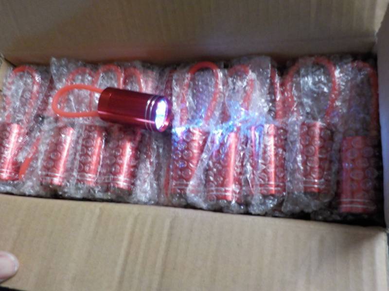 lot 182 image: Case of 50 - 4 Red flashlights...