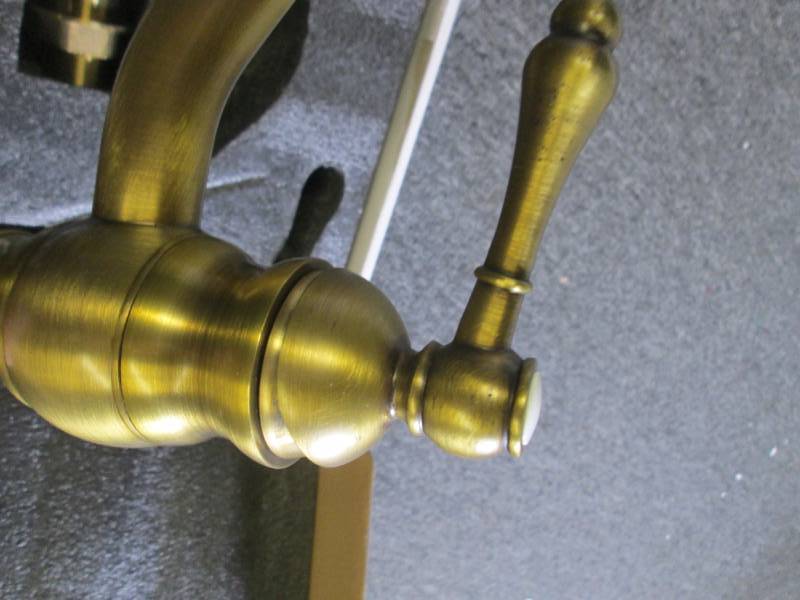 lot 209 image: single handle antique brass faucet ...