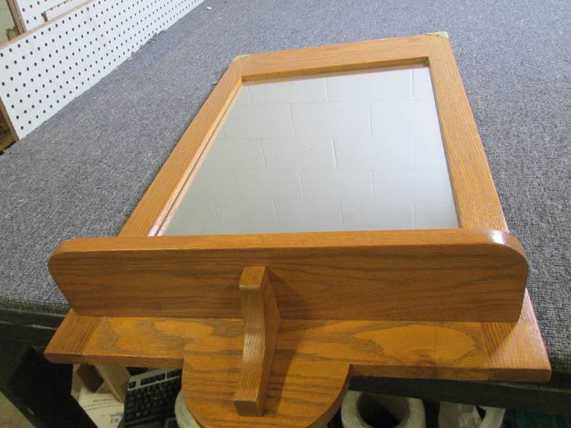 lot 50 image: mirrored wall mounted with shelf 33...