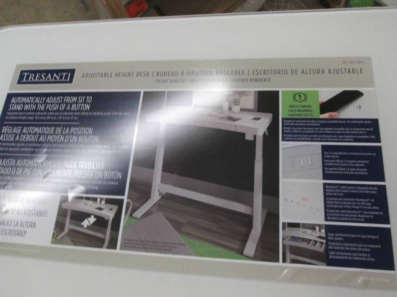 lot 254 image: adjustable sit stand desk with buil...