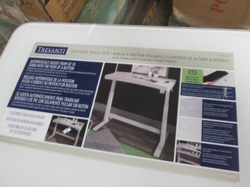 lot 255 image: adjustable sit stand desk with buil...