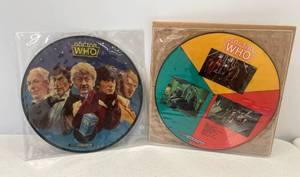 Two Vintage Doctor Who Vinyl Lp Picture Disc Records BBC 1 1984 New York Distributed , 1  1985 Ft Laud. Fl. Distributed