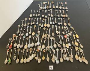 Large Group Of Vintage Travel Souvenir Spoons