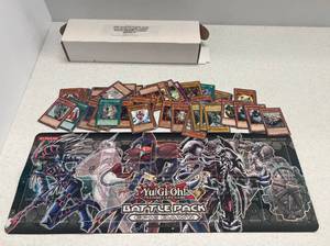 Group Of Assorted Yugioh Trading Cards And Playmat