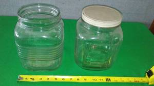lot 137 image: 2 Vintage Glass Coffee jars.