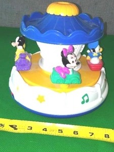 lot 140 image: Disney Merry - Go - Round lights up plays a lullaby.