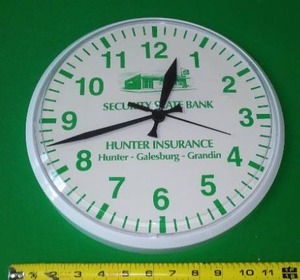 lot 155 image: 12 Vintage Clock Hunter Insurance, Security St. Bank.