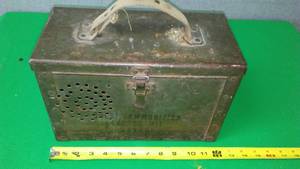 lot 162 image: WW II authentic 50 cal. Ammo Box - Metal