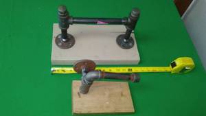 lot 223 image: Towel Bar & toilet paper holder, industrial, steam punk