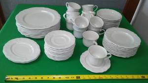 lot 225 image: White Federalist Ironstone Dishes. Harmony House