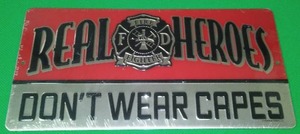 lot 4 image: Real Heroes Firefighters Metal Sign