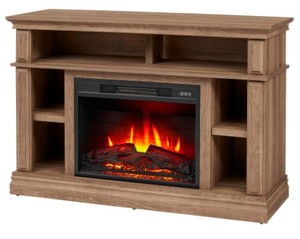 lot 4 image: Stylewell Wolcott 48 in. Media Console Electric Fireplace in Prairie Ash, HDFP48-45AE - Unclaimed Freight.