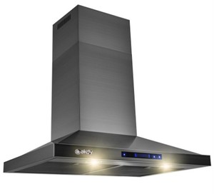 lot 39 image: AKDY 30 in. Wall Mount Black Stainless Steel Kitchen Range Hood with Touch Panel, RH0442 - Unclaimed Freight.