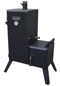 lot 46 image: Dyna-glo 36 in. Vertical Off-Set Charcoal Smoker, DGO11768DC-D - Unclaimed Freight -  Opened for inspection and photos.