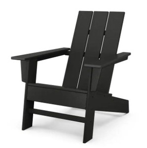 lot 48 image: Polywood Grant Park Black Modern Plastic Patio Adirondack Chair Outdoor, AD220BL. Unclaimed Freight.