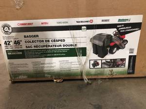 lot 26 image: MTD Genuine Factory Parts Original Equipment 42 in. and 46 in. Double Bagger for Troy-Bilt and Craftsman Lawn Mowers (2010 and After) - Open Box - Review all pictures